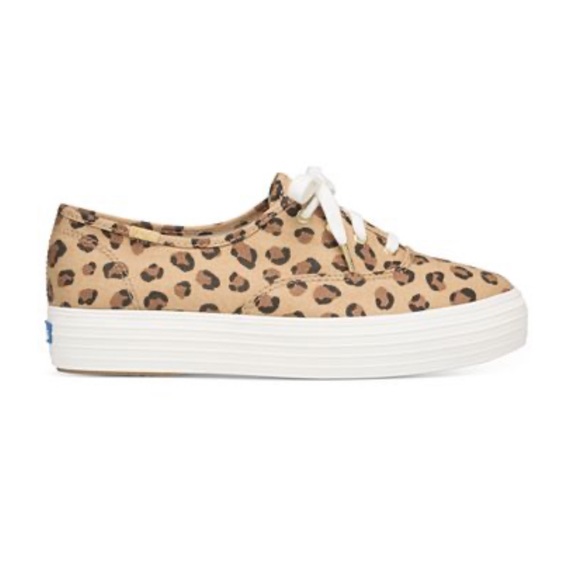 NEW KEDS Leopard Triple Kick Canvas Sneakers - Picture 2 of 6